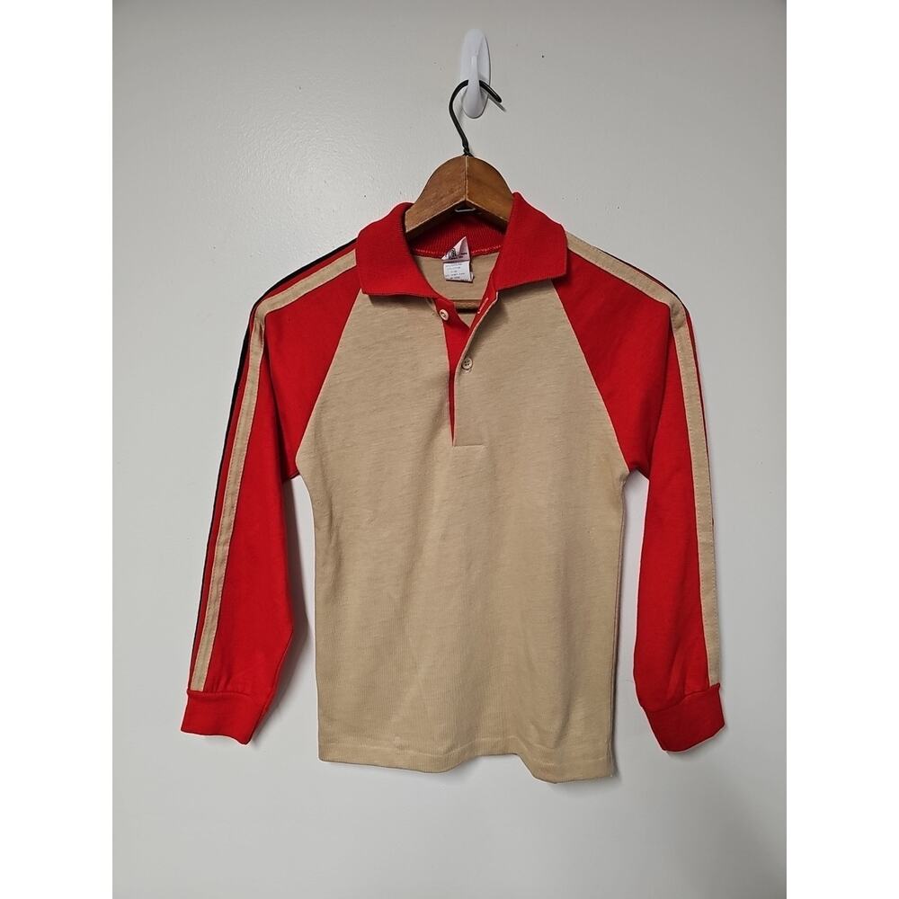 Vintage 70s 80s Sears Long Sleeve T shirt boys size 12 Grunge Perma Prest Retro